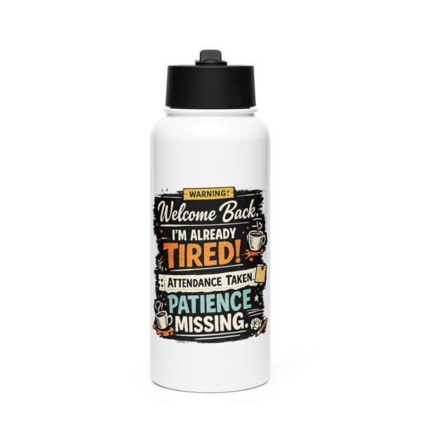 Stainless steel water bottle with a straw lid