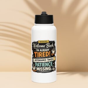 Stainless steel water bottle with a straw lid