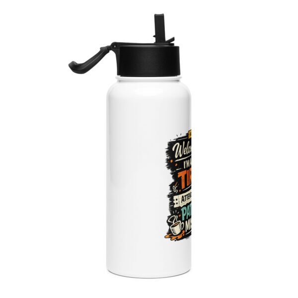 Stainless steel water bottle with a straw lid